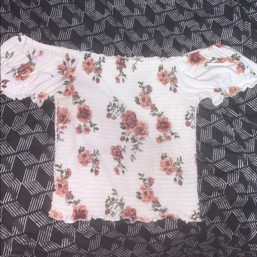 Flower off the shoulder top